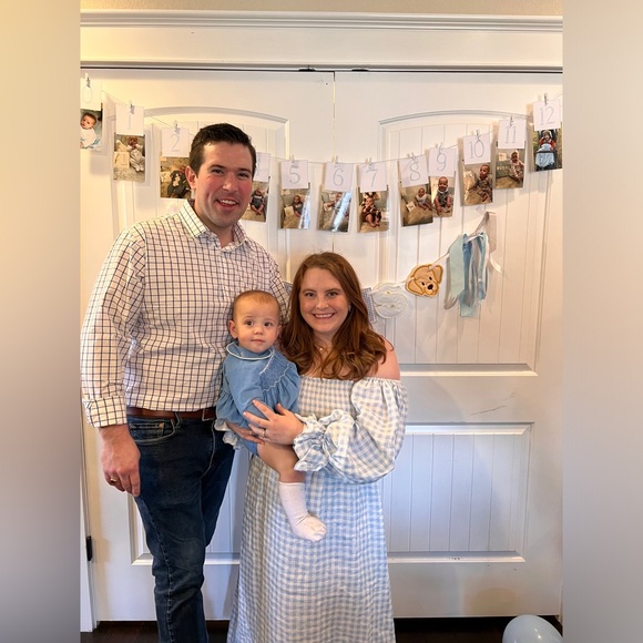 Sleeper Atlanta Smocked Linen Dress in Vichy Check | Size Medium - Picture 4 of 7